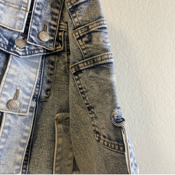 AKIRA Light Blue Distressed Denim Jacket - Picture 5 of 5